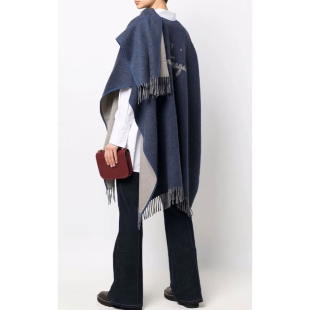 EUC Like New SagHarbor Front Button Fringe Poncho Sweater